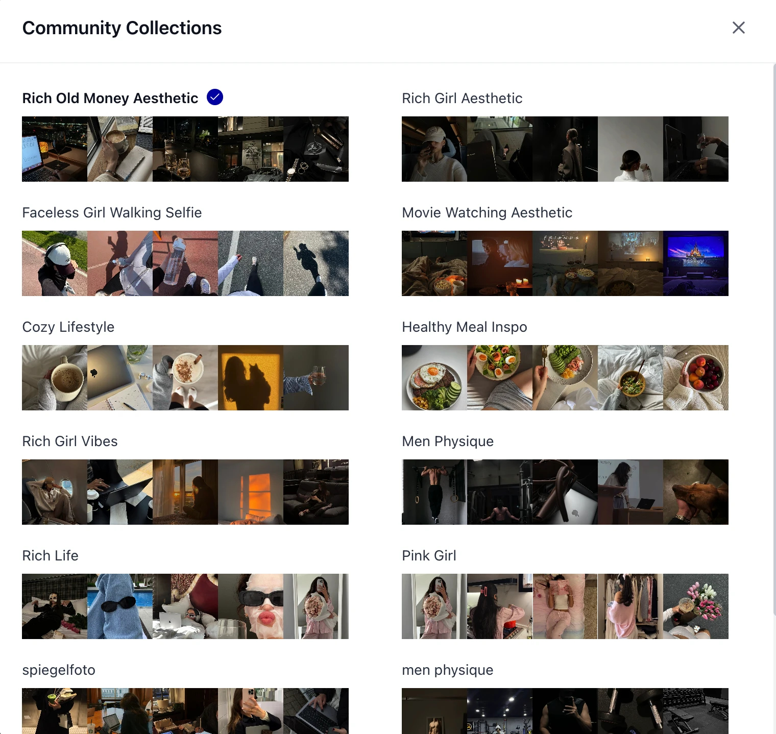 Curated photo collections in Reeli